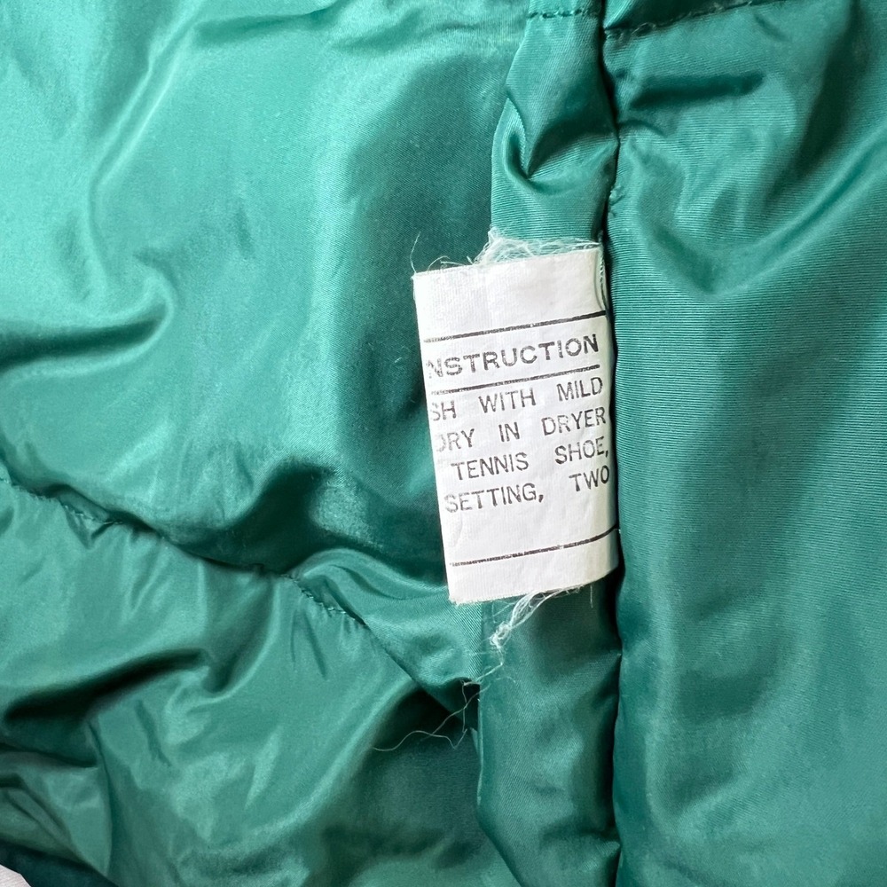 VTG Cabelas Hunting Parka Puffer Mens M Jacket USA Green Heavy Down Quilted Hood - Picture 10 of 12